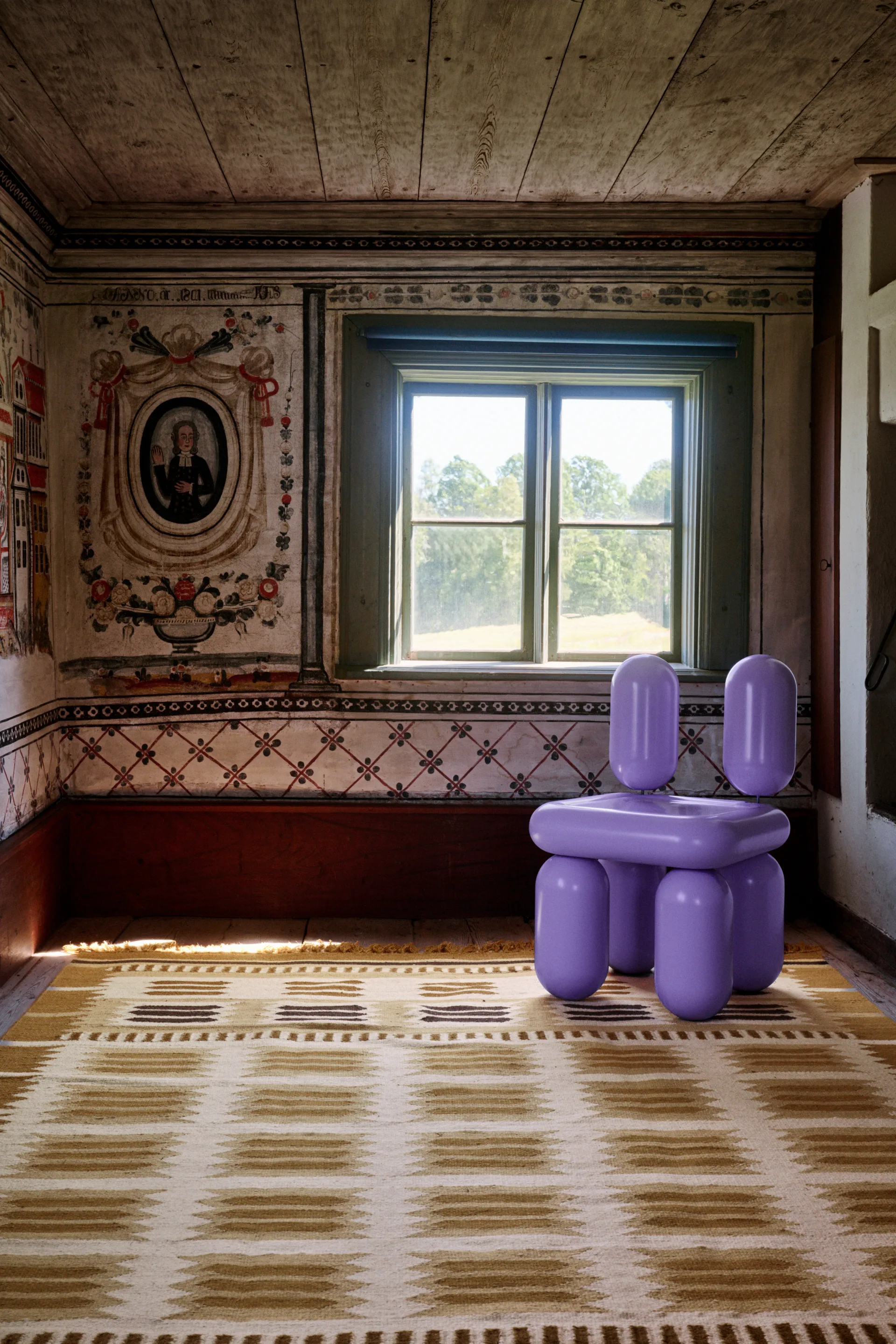 Röllakan Hilma ullmatta, Marigold, 180x270 cm Layered