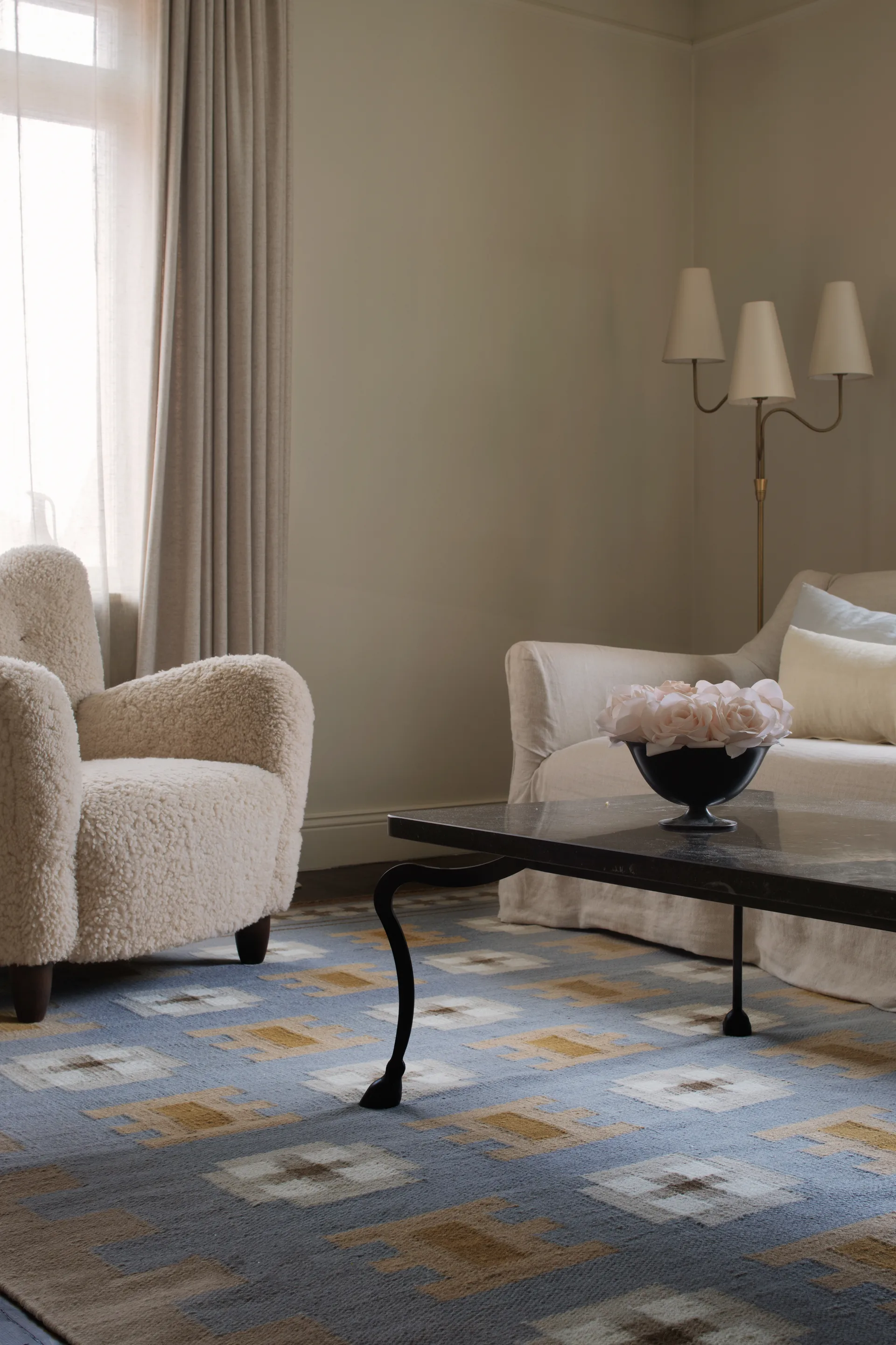 Röllakan Selma ullmatta, Dove, 180x270 cm Layered