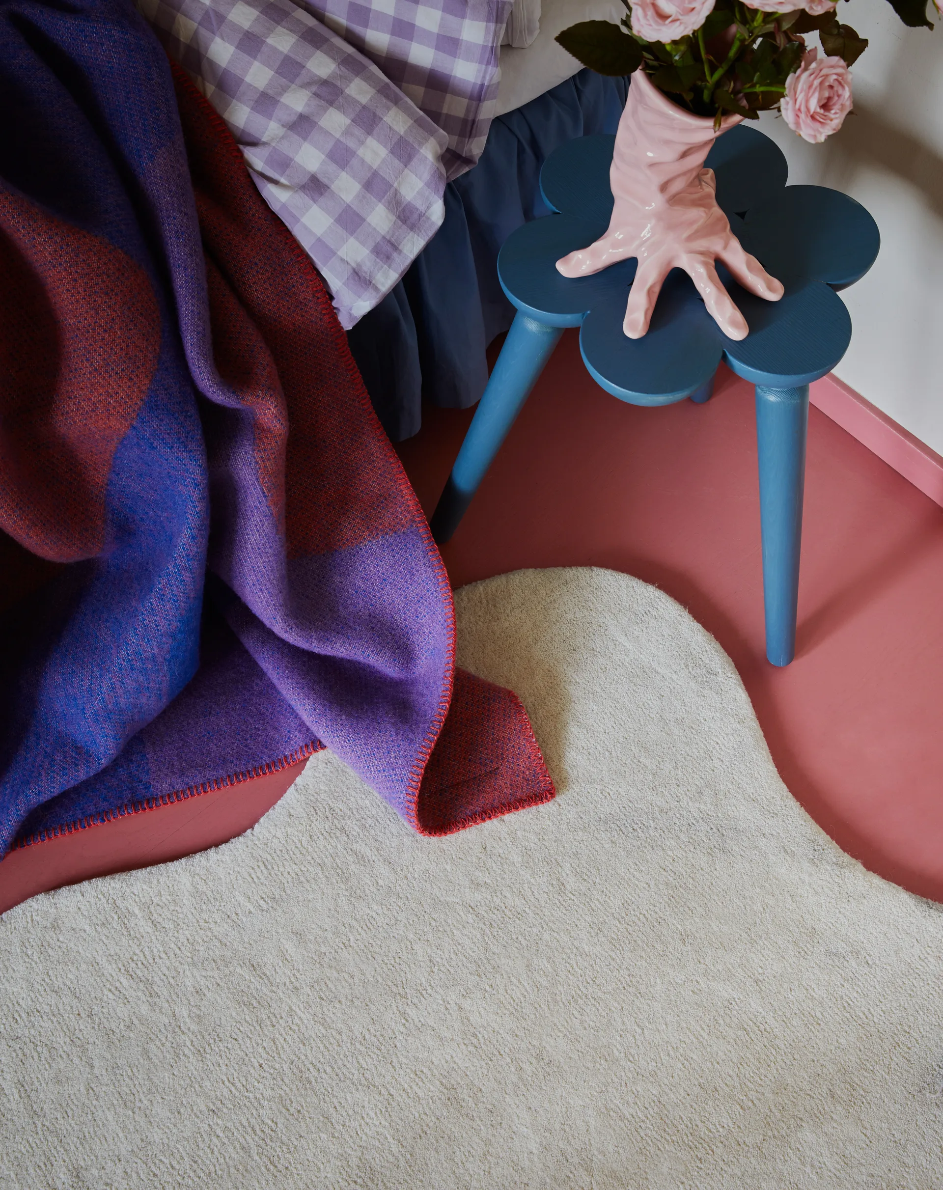 Scallop ullmatta 180x270 cm, Bone white Layered