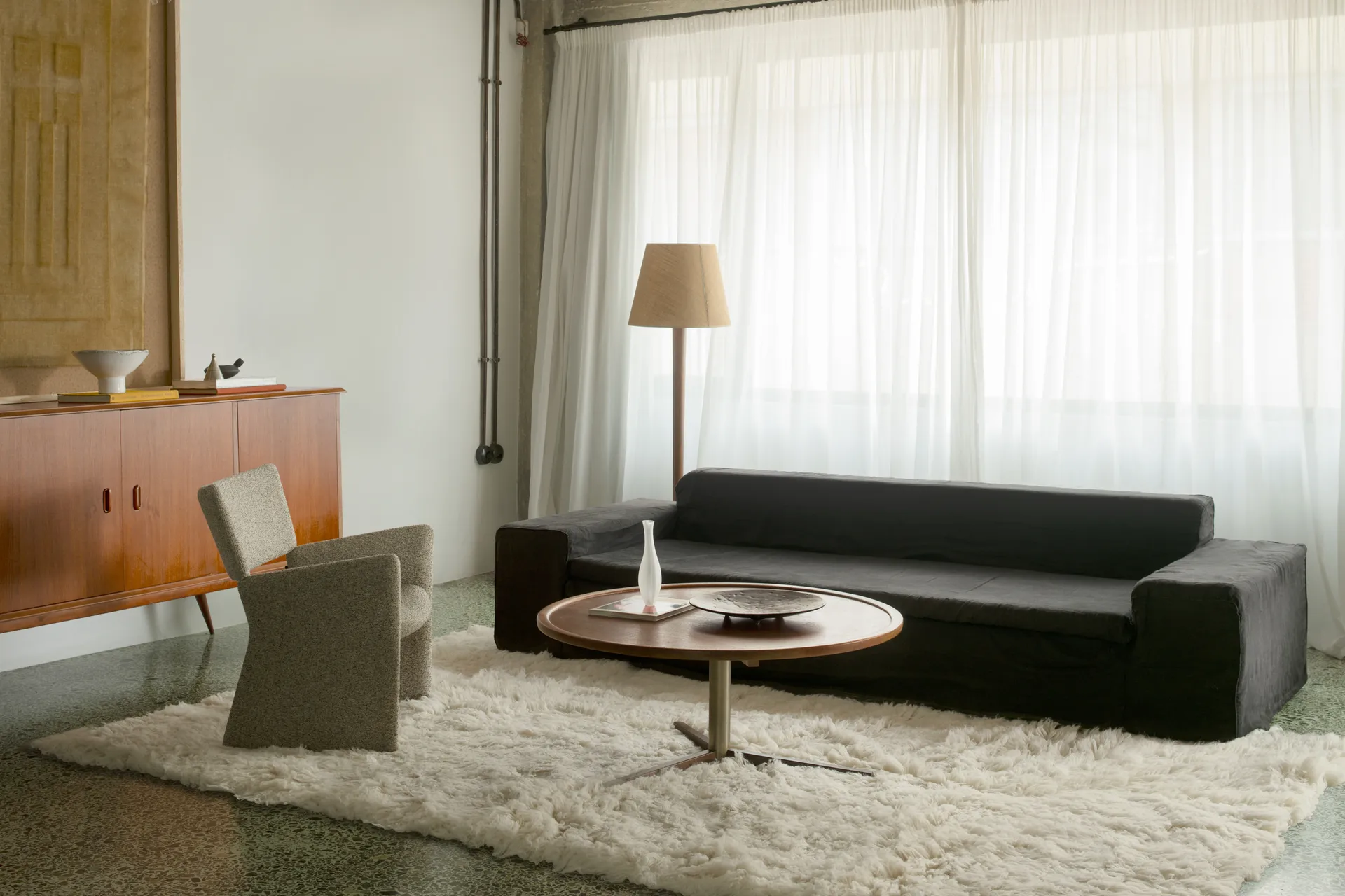 Shaggy matta 250x350 cm, Bone white Layered