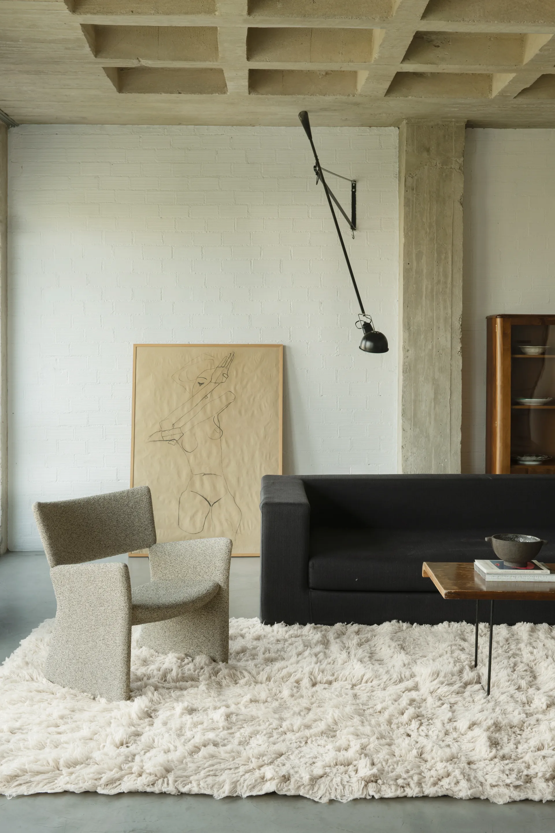 Shaggy matta 250x350 cm, Bone white Layered