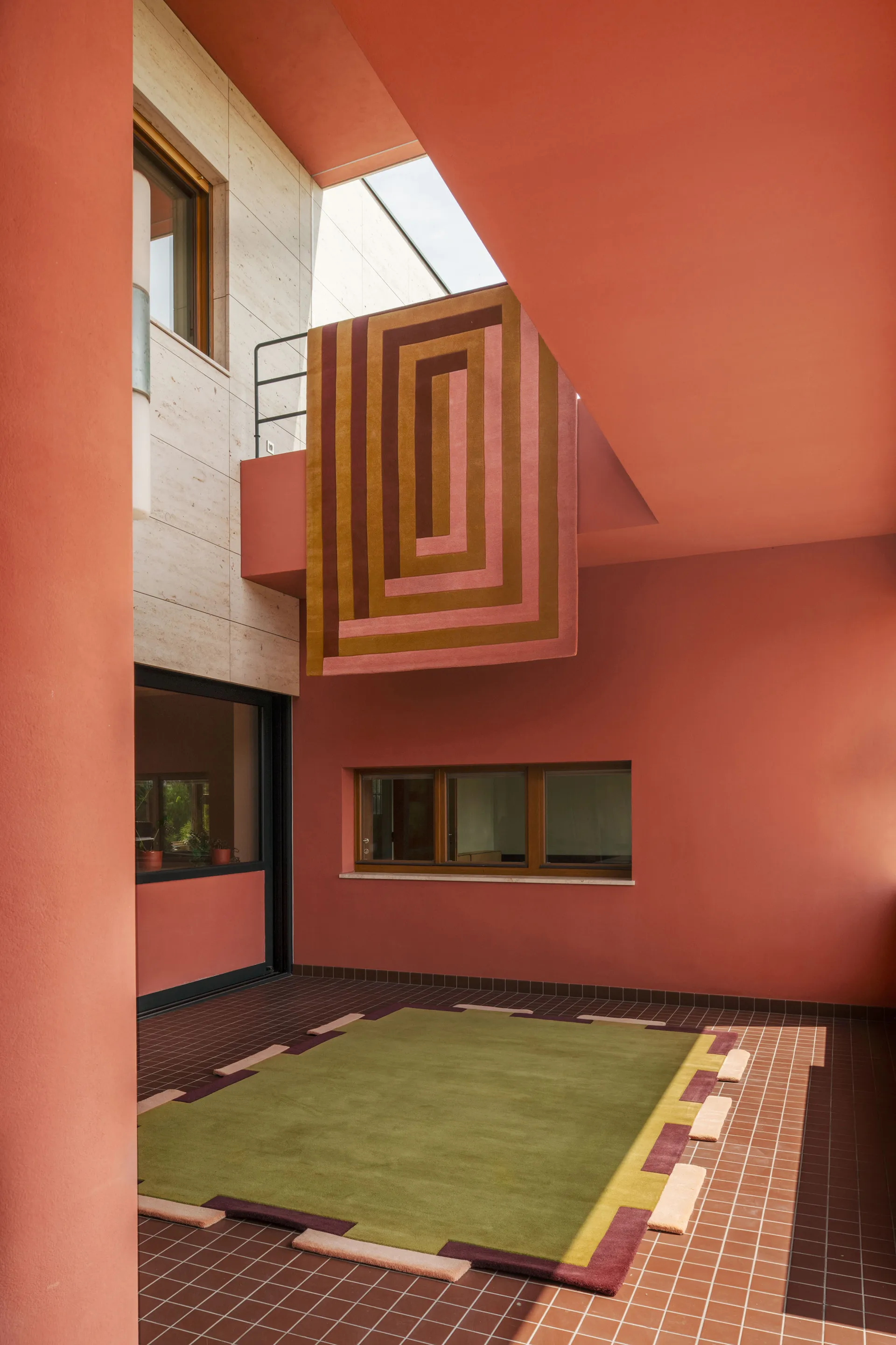 Teklan Fregio ullmatta, Olive blush, 180x270 cm Layered