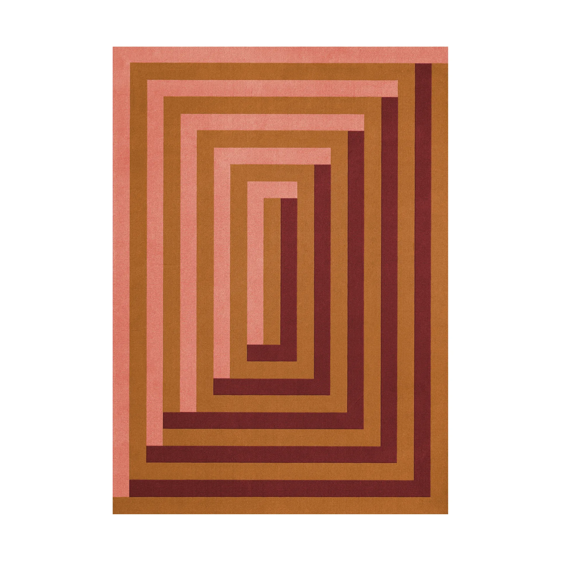 Teklan Labyrinth ullmatta, Coral pink, 300x400 cm Layered