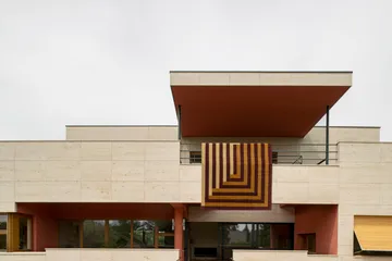 Teklan Labyrinth ullmatta - Mulberry sand, 250x350 cm - Layered