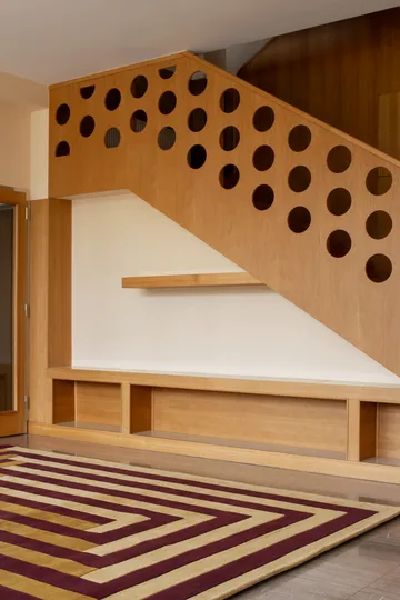 Teklan Labyrinth ullmatta - Mulberry sand, 300x400 cm - Layered