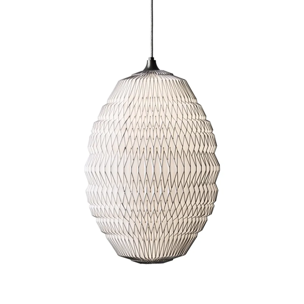 Caleo pendel, white/bronze, medium, stripes Le Klint