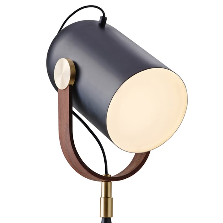 Carronade golvlampa, Svart/valnöt-hög-alu./mässing Le Klint