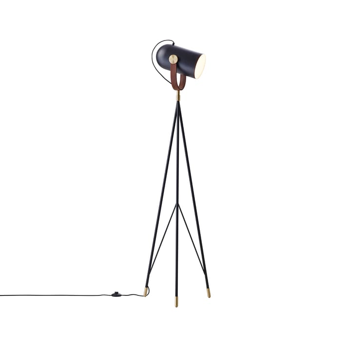Carronade golvlampa, Svart/valnöt-hög-alu./mässing Le Klint