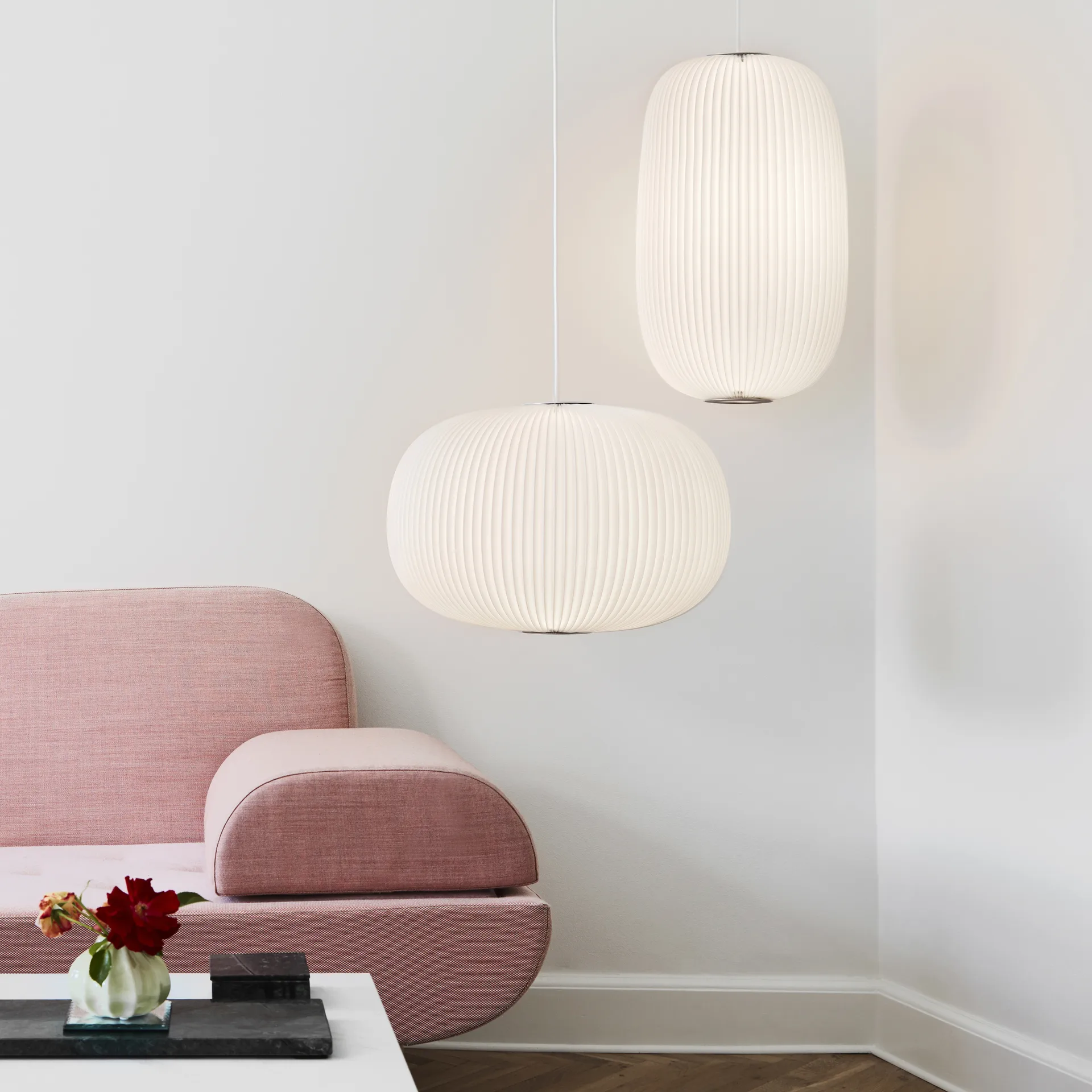 Lamella 1 pendel, vit, led, guld Le Klint