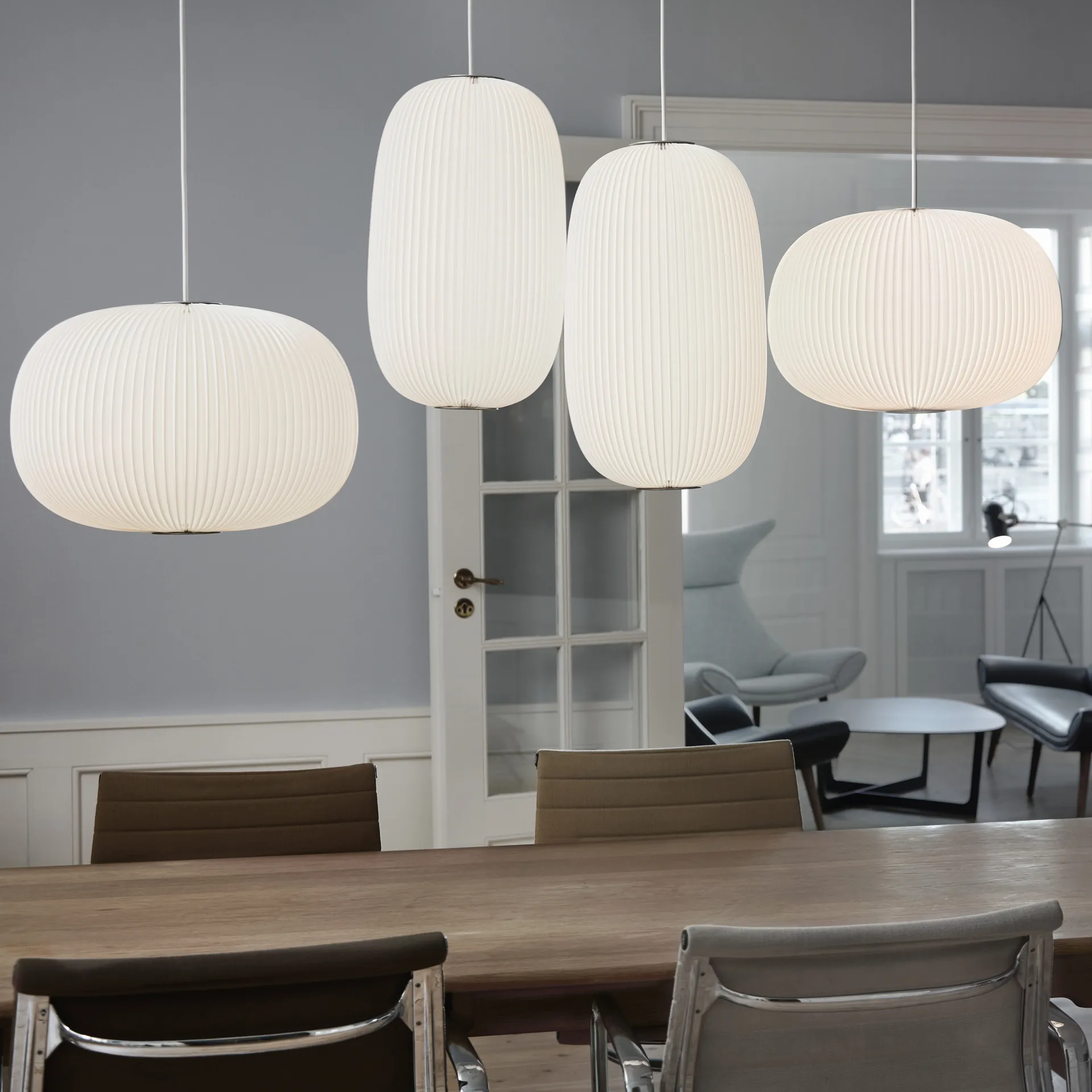 Lamella 1 pendel, vit, led, guld Le Klint