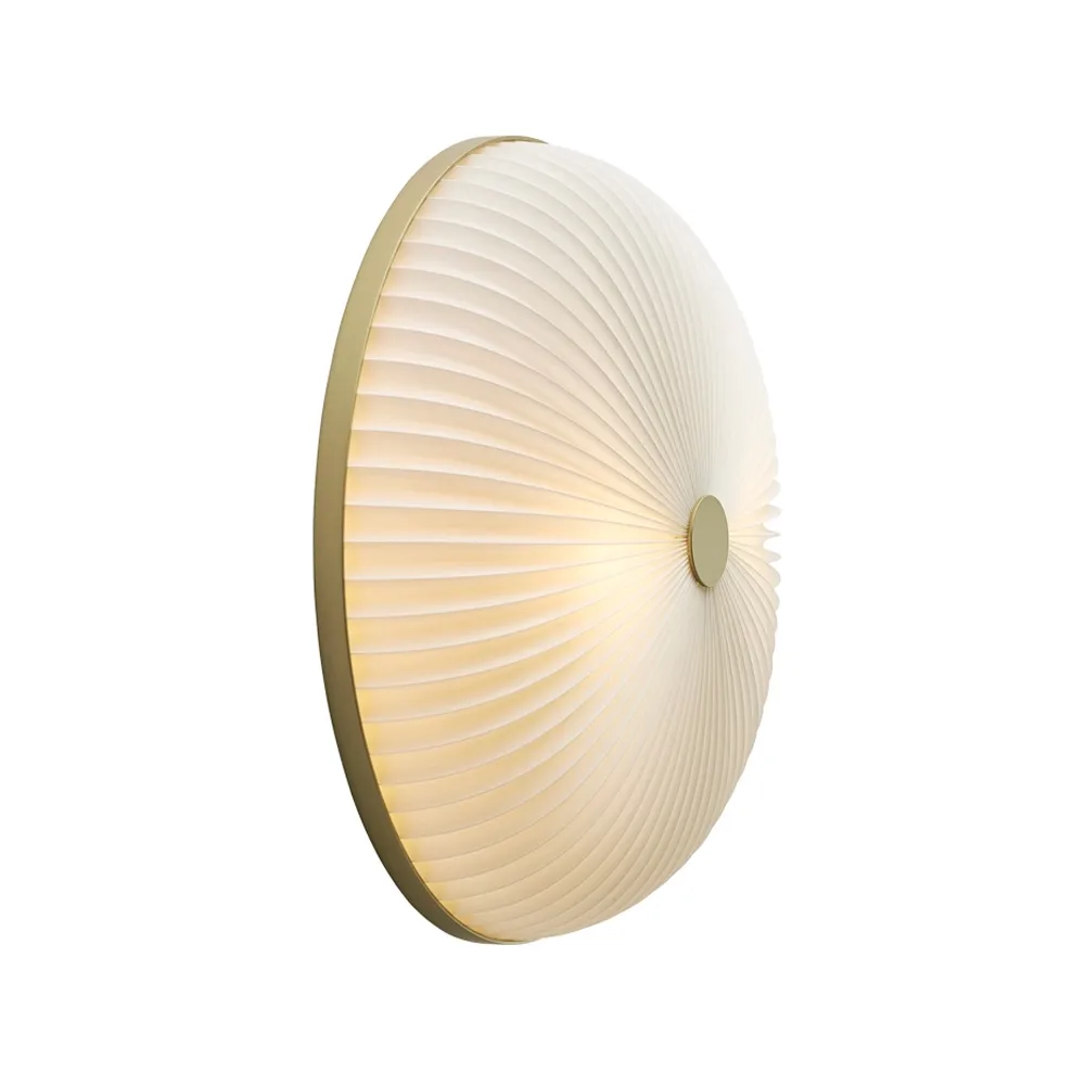 Le Klint Lamella vägg- och taklampa guld, stor- vit skärm