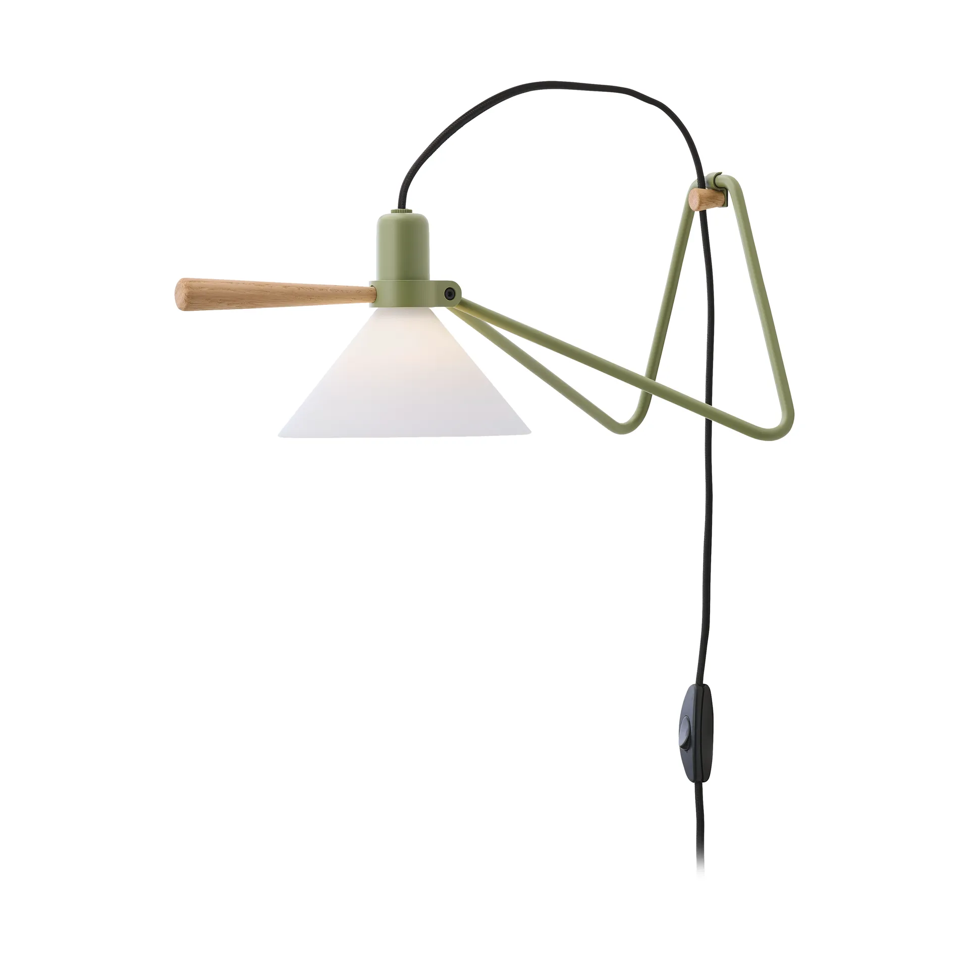 Spot vägg/bordslampa, Olive green-oak Le Klint