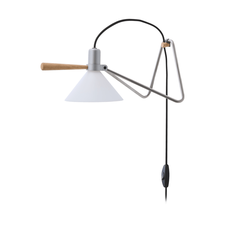 Spot vägg/bordslampa, Steel silver-oak Le Klint