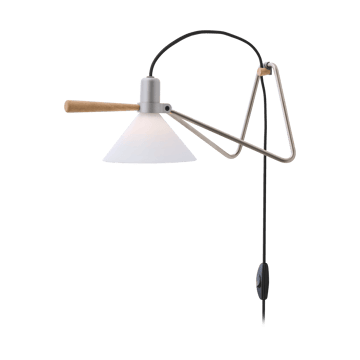 Spot vägg/bordslampa - Steel silver-oak - Le Klint