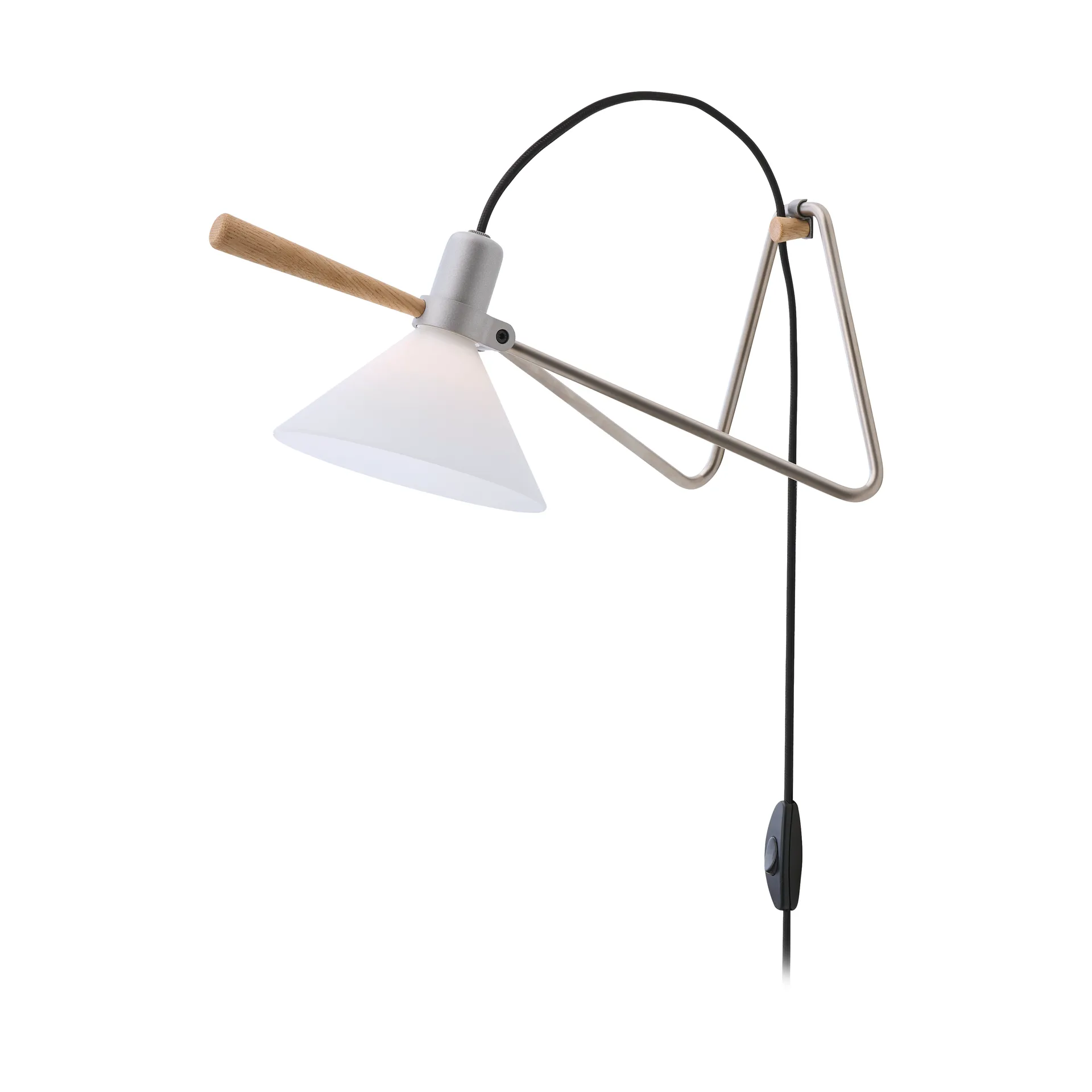 Spot vägg/bordslampa, Steel silver-oak Le Klint