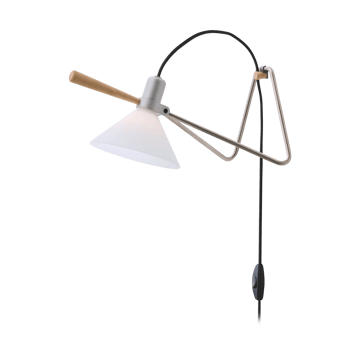 Spot vägg/bordslampa - Steel silver-oak - Le Klint