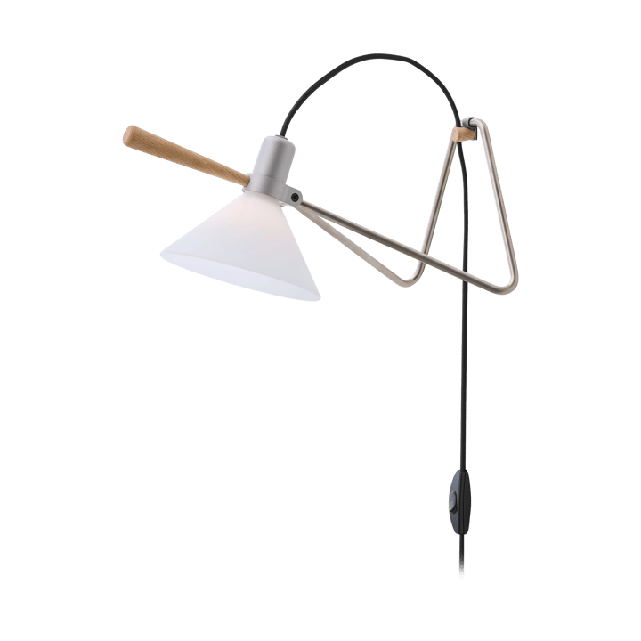 Spot vägg/bordslampa, Steel silver-oak Le Klint