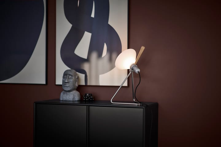 Spot vägg/bordslampa, Steel silver-oak Le Klint