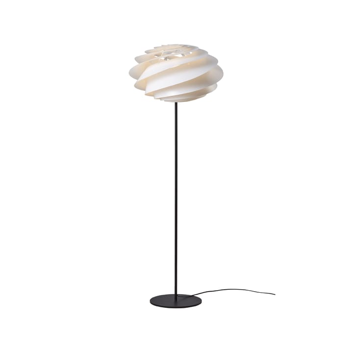 Swirl golvlampa, vit, svart stativ Le Klint