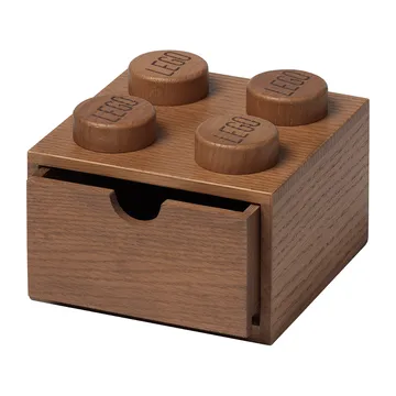 LEGO skrivbordslåda 4 trä - Mörkbetsad ek - Lego
