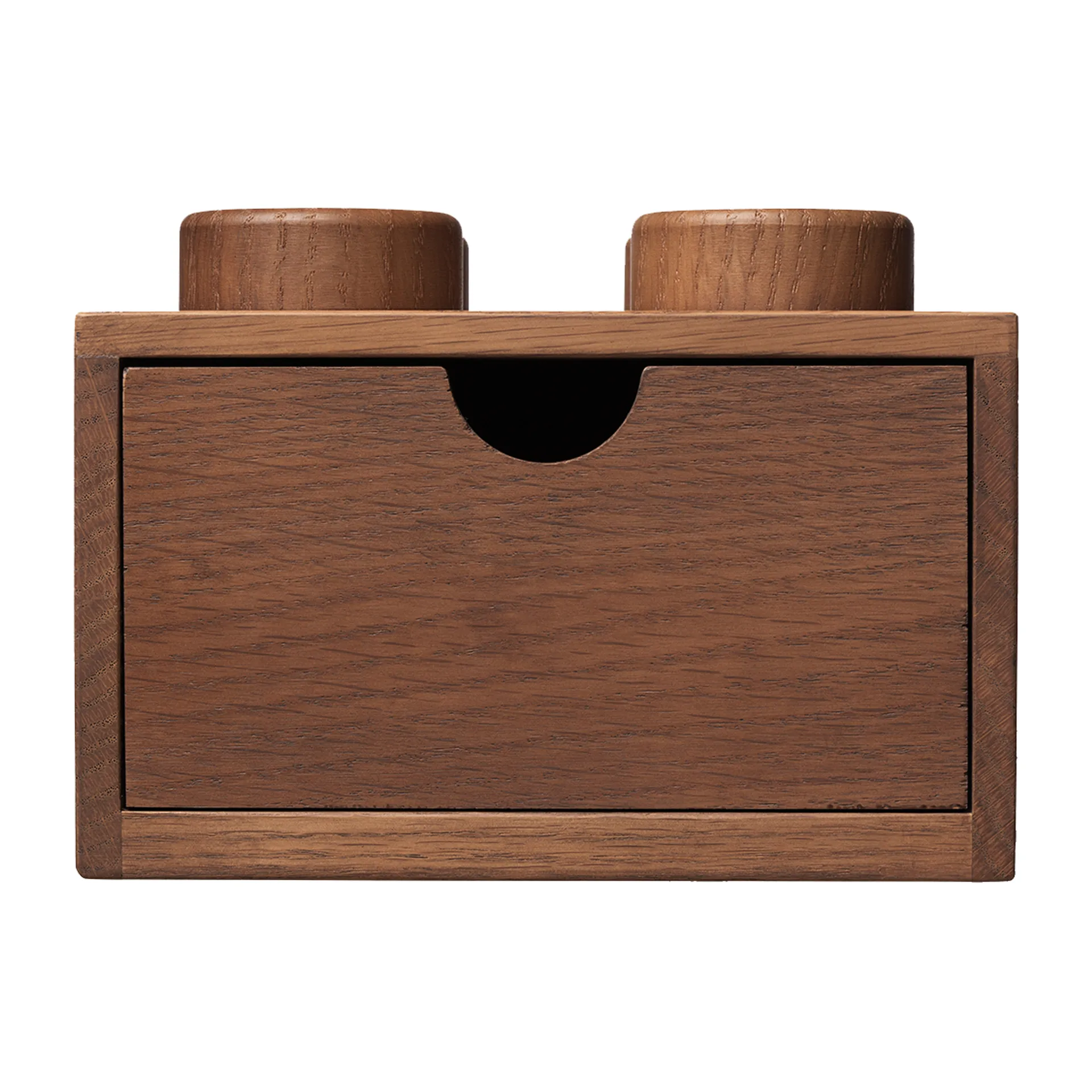 LEGO skrivbordslåda 4 trä, Mörkbetsad ek Lego