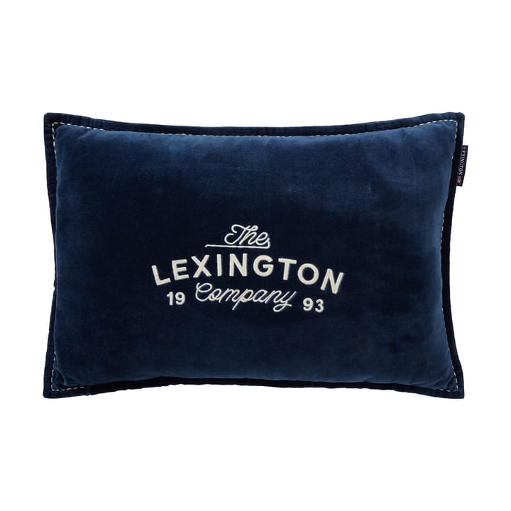 1993 Logo Organic Cotton Velvet kudde 40x60 cm, Denim blue Lexington