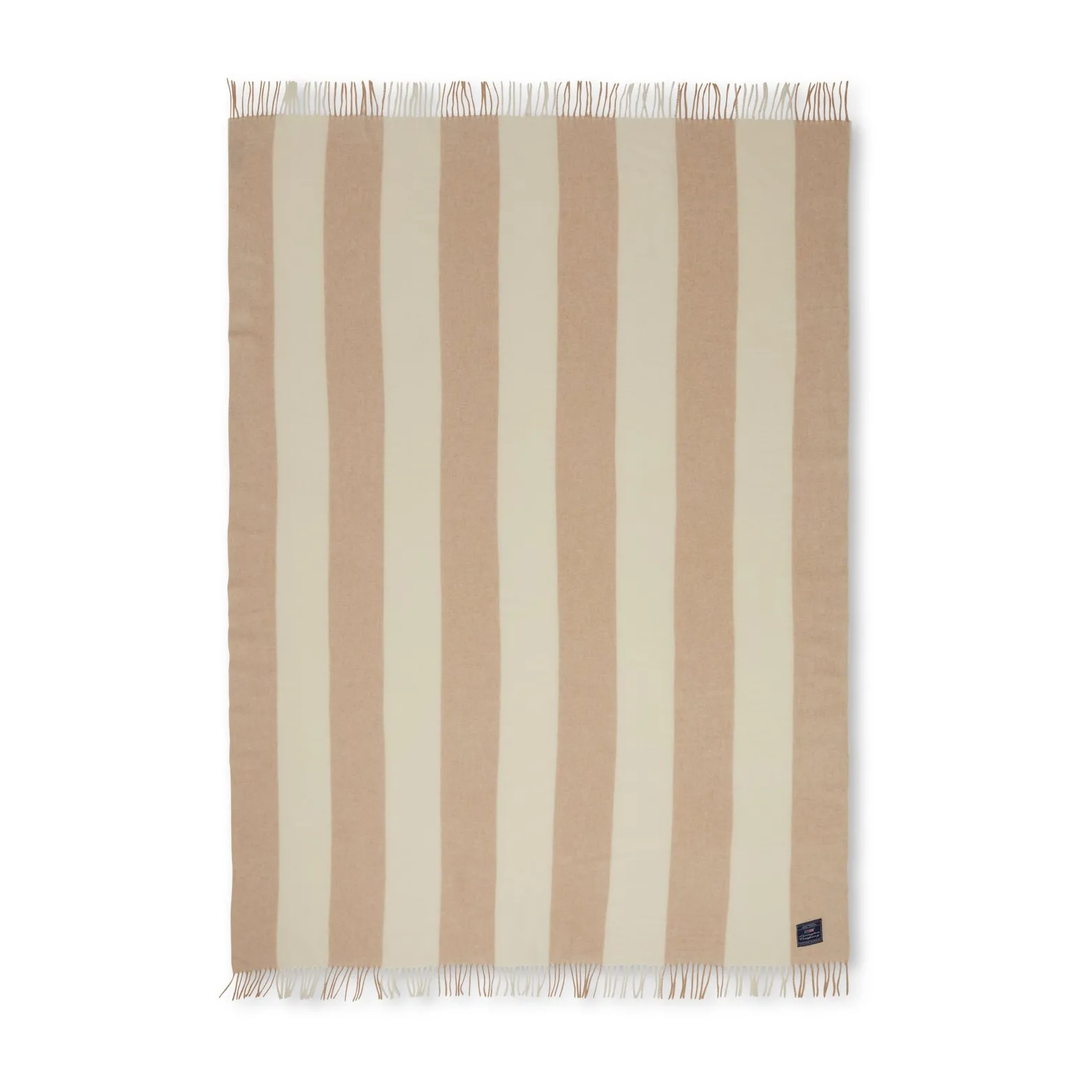 Block Striped Recycled Wool pläd 130x170 cm, Oat-White Lexington