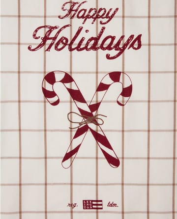 Candy Cane Organic Cotton kökshandduk 50x70 cm - White-beige-gray - Lexington