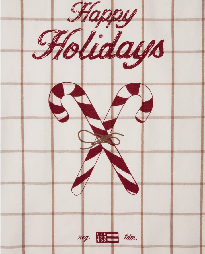 Candy Cane Organic Cotton kökshandduk 50x70 cm, White-beige-gray Lexington