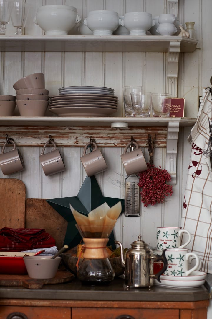 Candy Cane Organic Cotton kökshandduk 50x70 cm, White-beige-gray Lexington