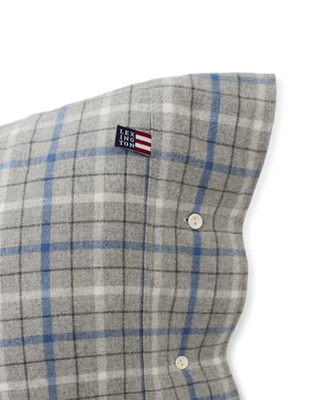 Checked Cotton Flannel örngott 50x60 cm - Gray-blue - Lexington