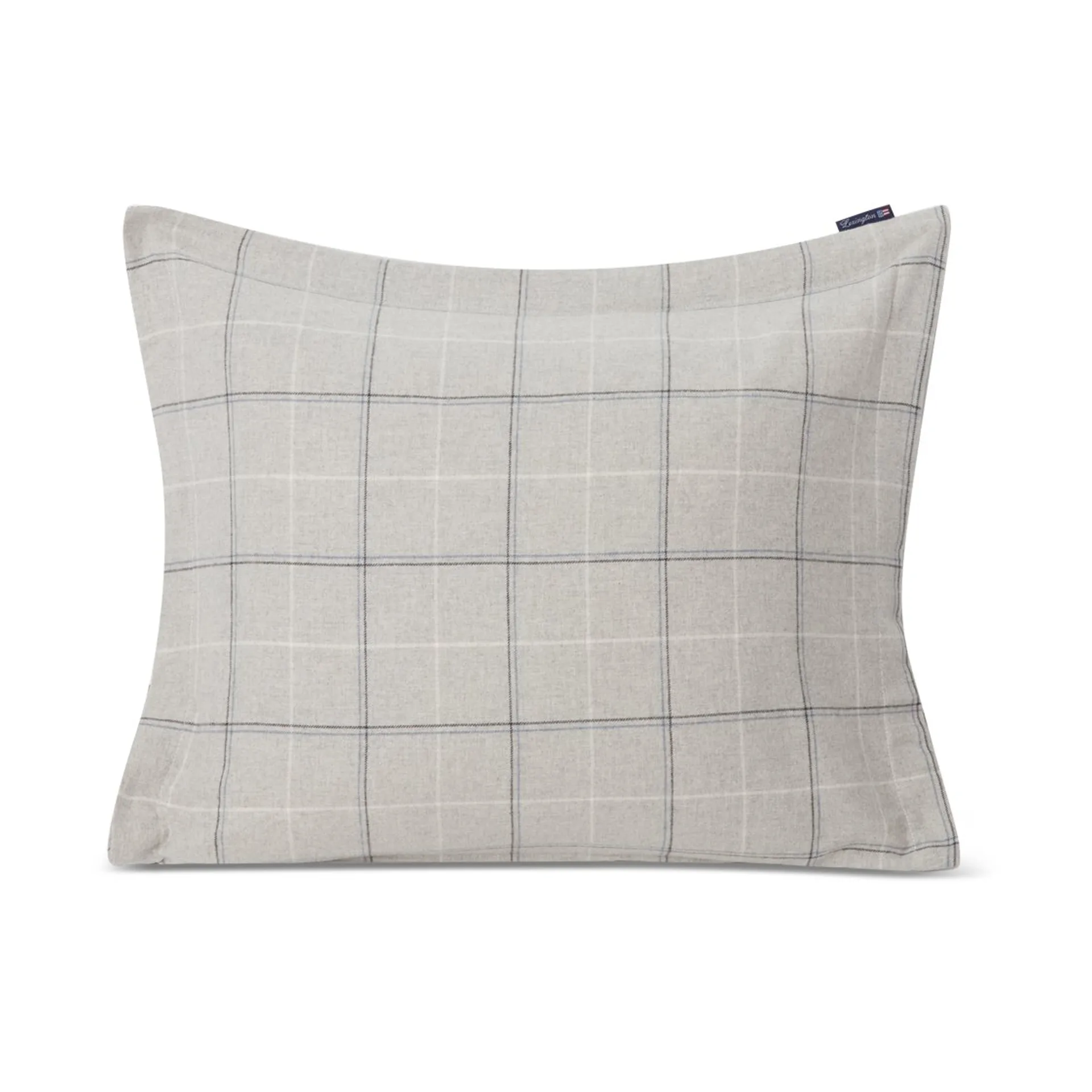 Checked Cotton Flannel örngott 50x60 cm, Light gray-dove Lexington