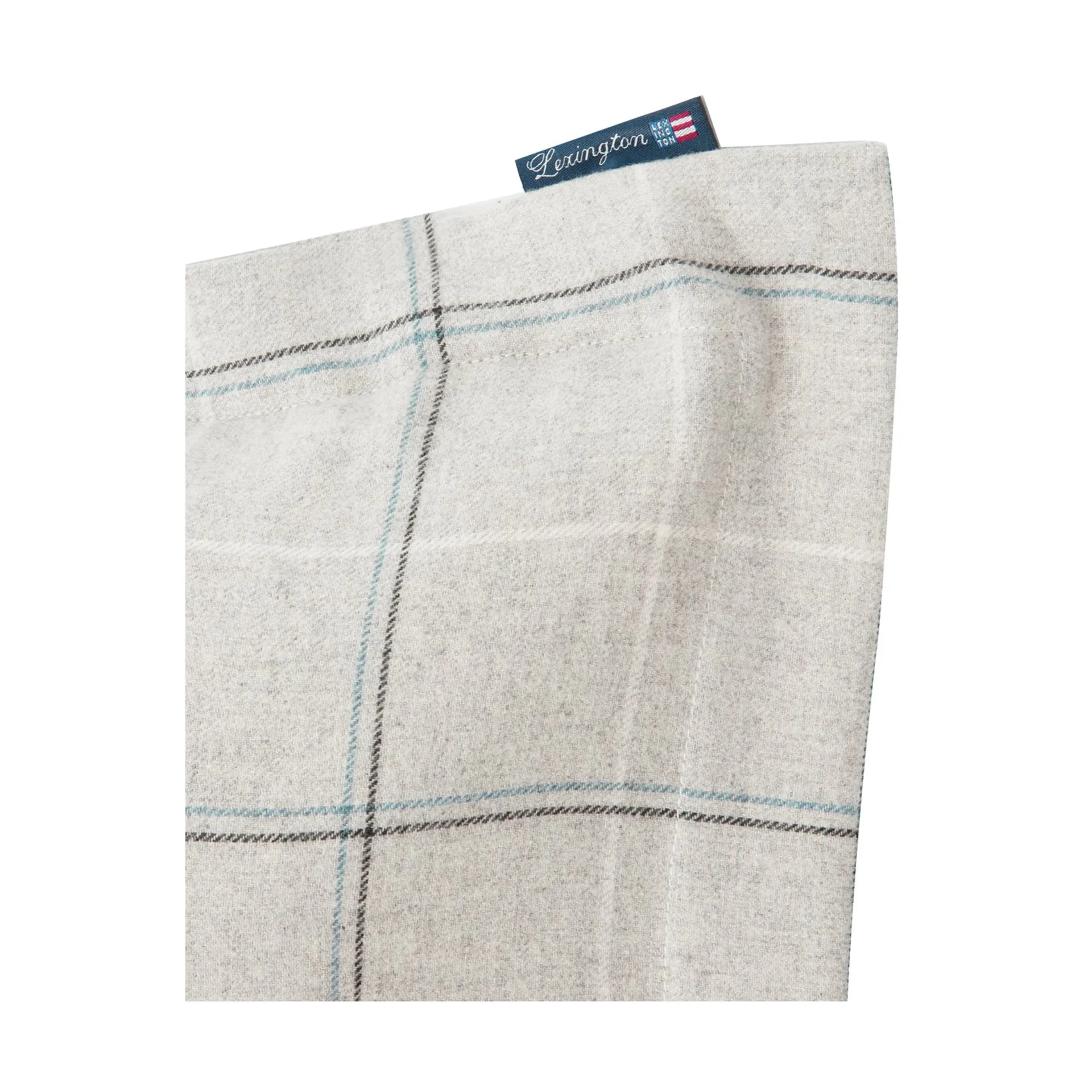 Checked Cotton Flannel örngott 50x60 cm, Light gray-dove Lexington