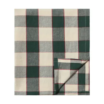 Checked Cotton Linen bordsduk 150x350 cm - Green-light beige-red - Lexington