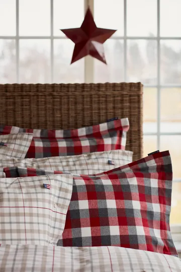 Checked Flannel örngott 50x60 cm - Red-dark grey - Lexington