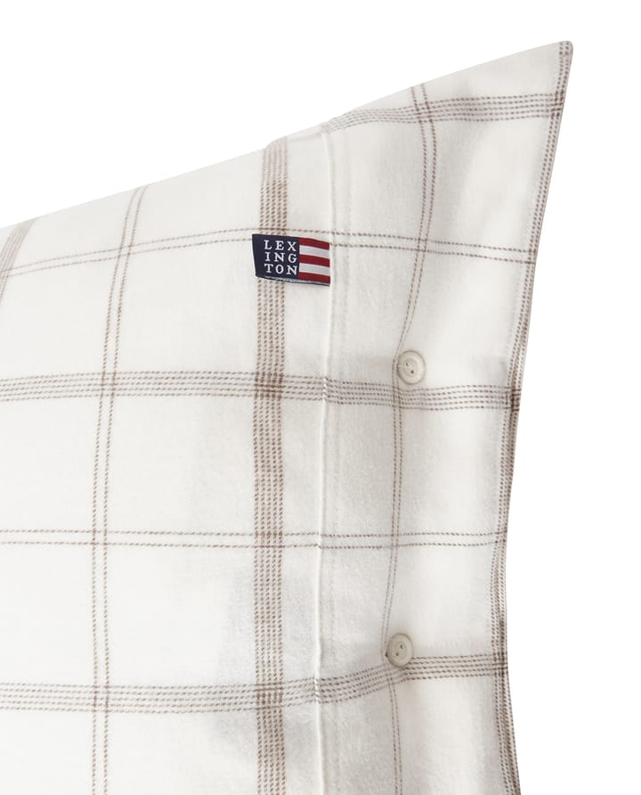 Checked Flannel örngott 50x60 cm, White-brown Lexington