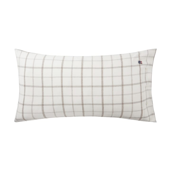 Checked Flannel örngott 50x90 cm, White-brown Lexington