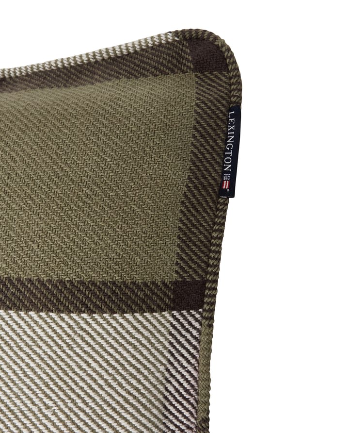 Checked heavy twill kuddfodral 50x50 cm, Olive Lexington