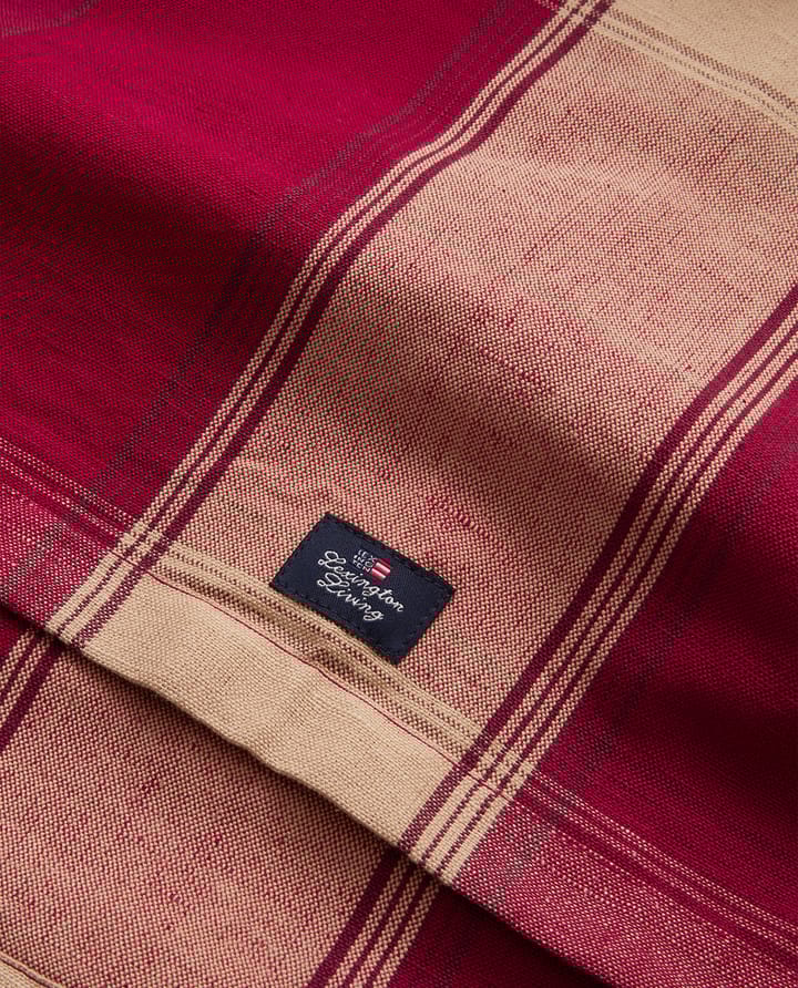 Checked linen-cotton löpare 50x350 cm, Röd-beige Lexington