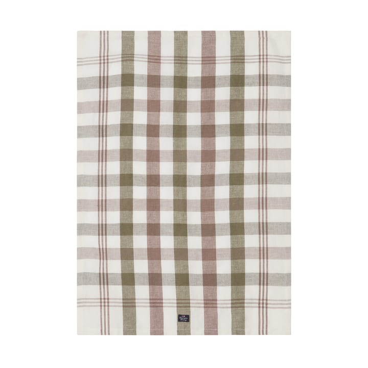 Checked Linen/Cotton kökshandduk 50x70 cm, Olive Lexington