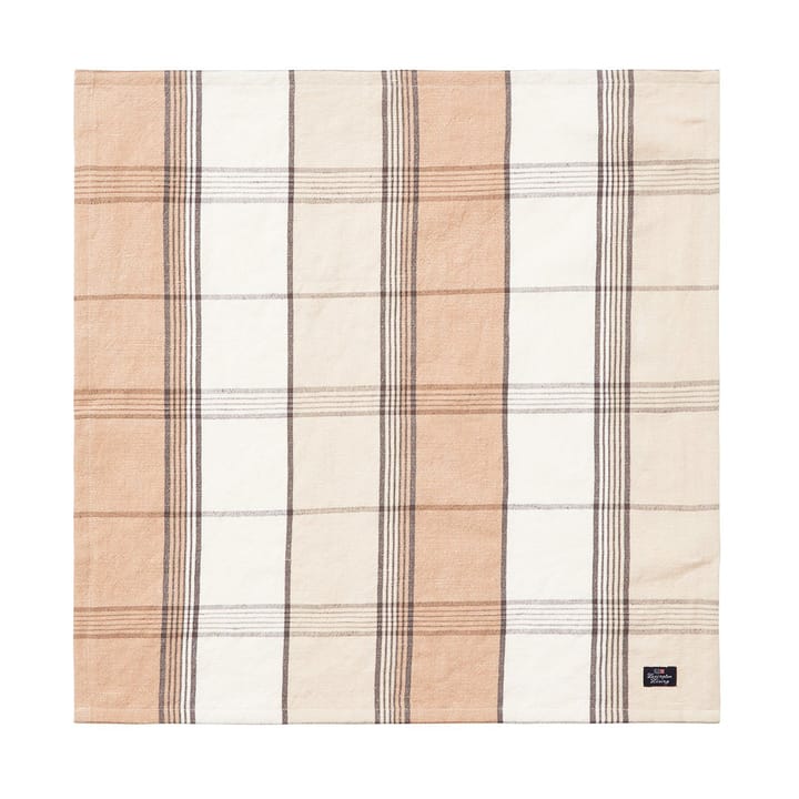 Checked Linen/Cotton tygservett 50x50 cm - Beige - Lexington