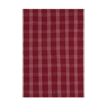 Checked linne/bomull kökshandduk 50x70 cm - Red-white - Lexington
