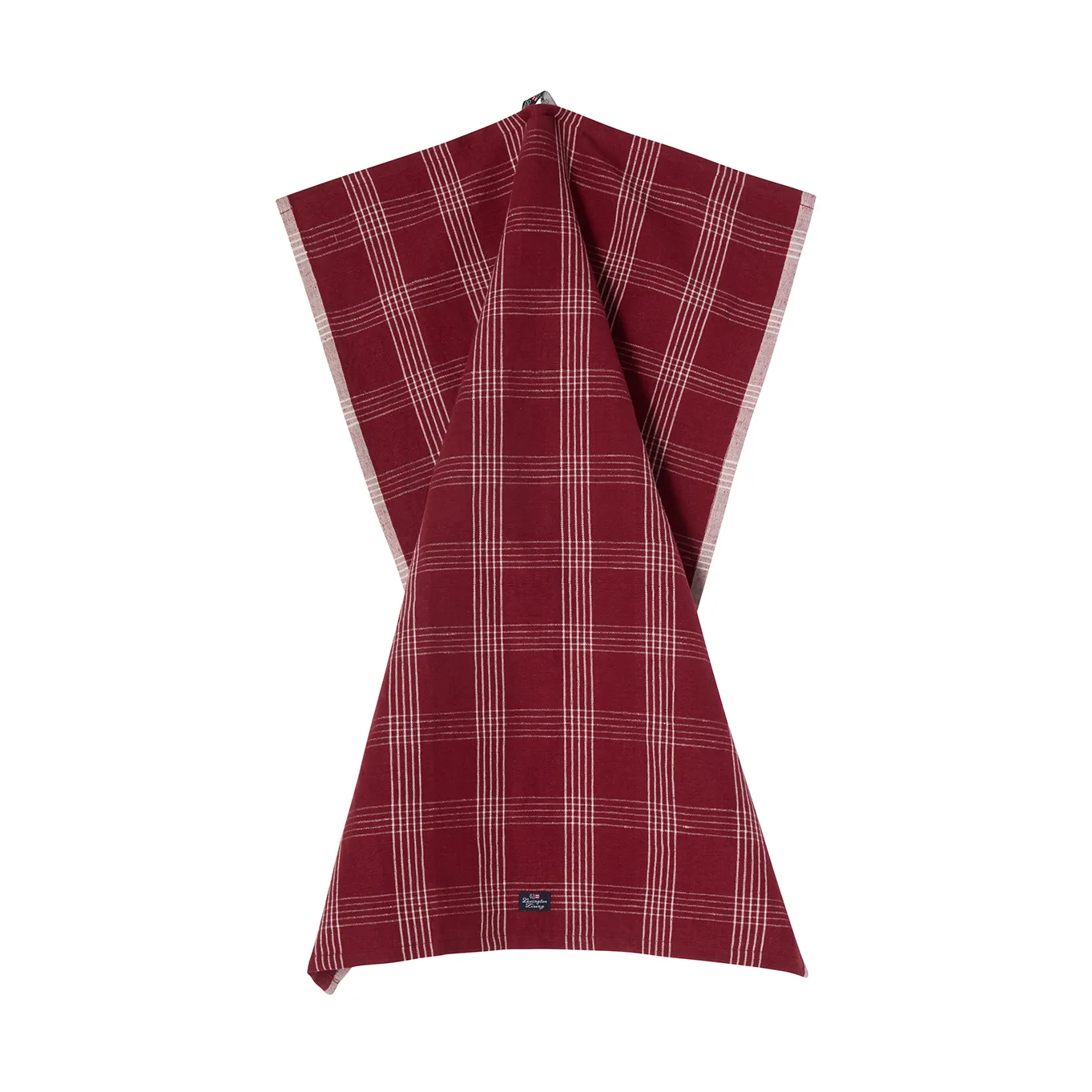 Checked linne/bomull kökshandduk 50x70 cm, Red-white Lexington