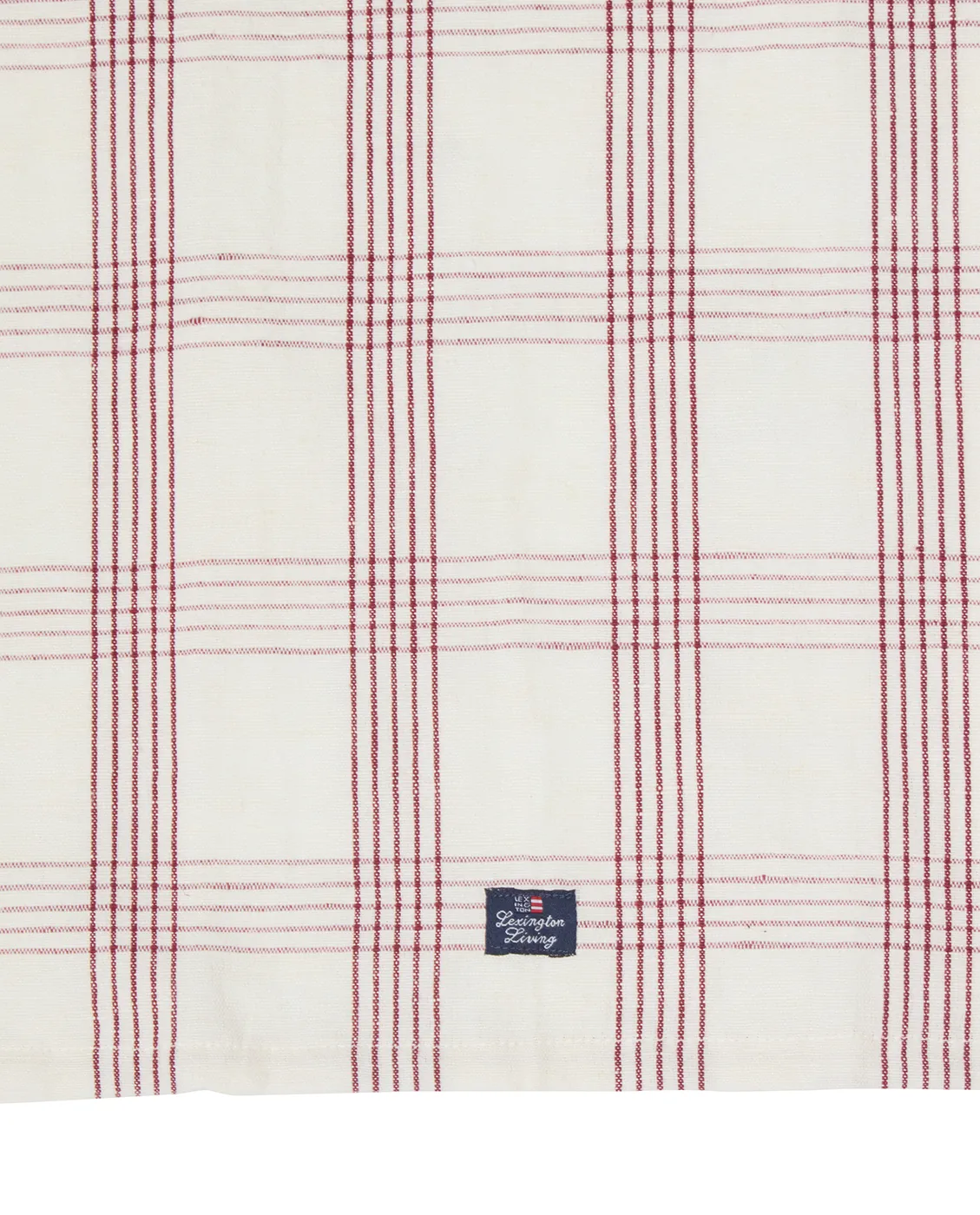 Checked linne/bomull kökshandduk 50x70 cm, White-red Lexington