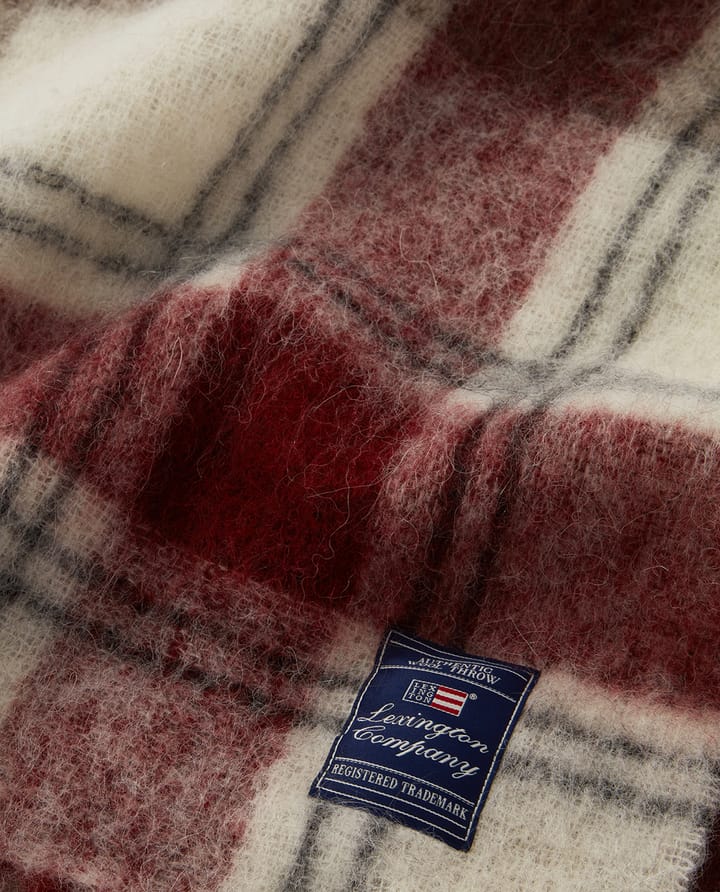 Checked Mohair Mix pläd 130x170 cm, Red-beige-white Lexington