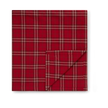 Checked Organic Cotton Oxford bordsduk 150x250 cm - Red-beige-green - Lexington