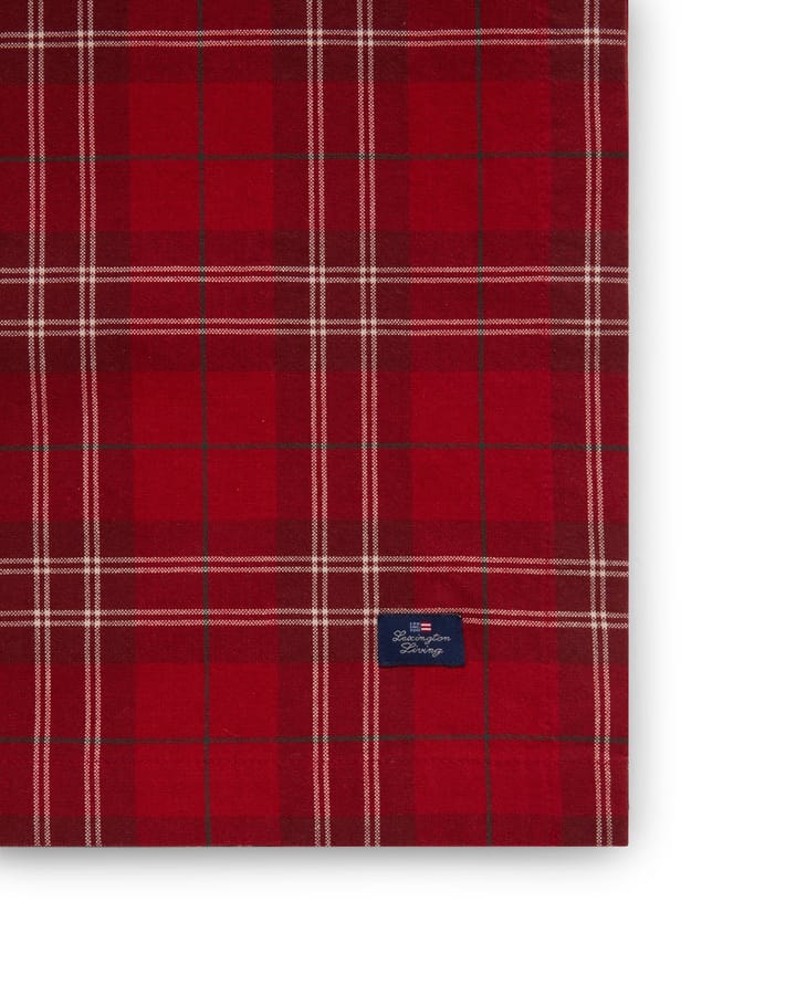 Checked Organic Cotton Oxford bordsduk 150x250 cm, Red-beige-green Lexington