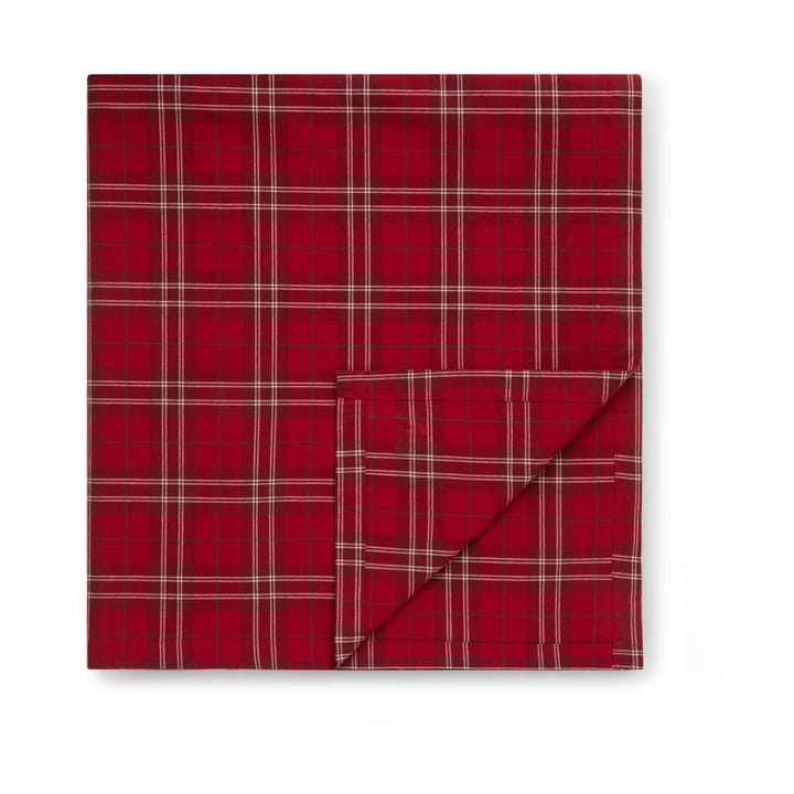 Checked Organic Cotton Oxford bordsduk 180x180 cm, Red-beige-green Lexington
