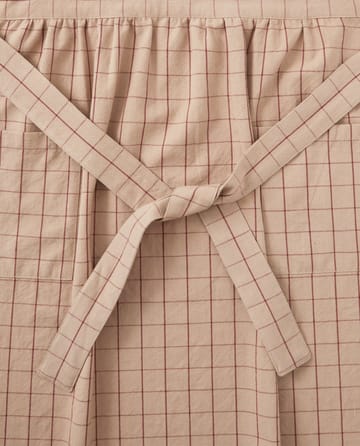 Checked Organic Cotton Oxford förkläde - Beige-red - Lexington