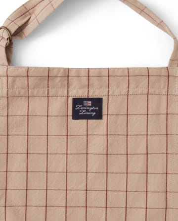 Checked Organic Cotton Oxford förkläde - Beige-red - Lexington